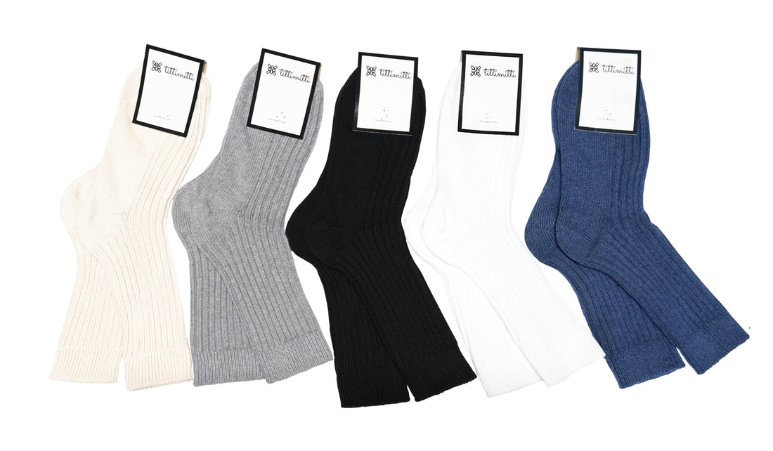 tittimitti® 100% Women’s Organic Cotton Boot Socks 3-Pack – Thick Warm Winter Crew Socks (Made in Italy)