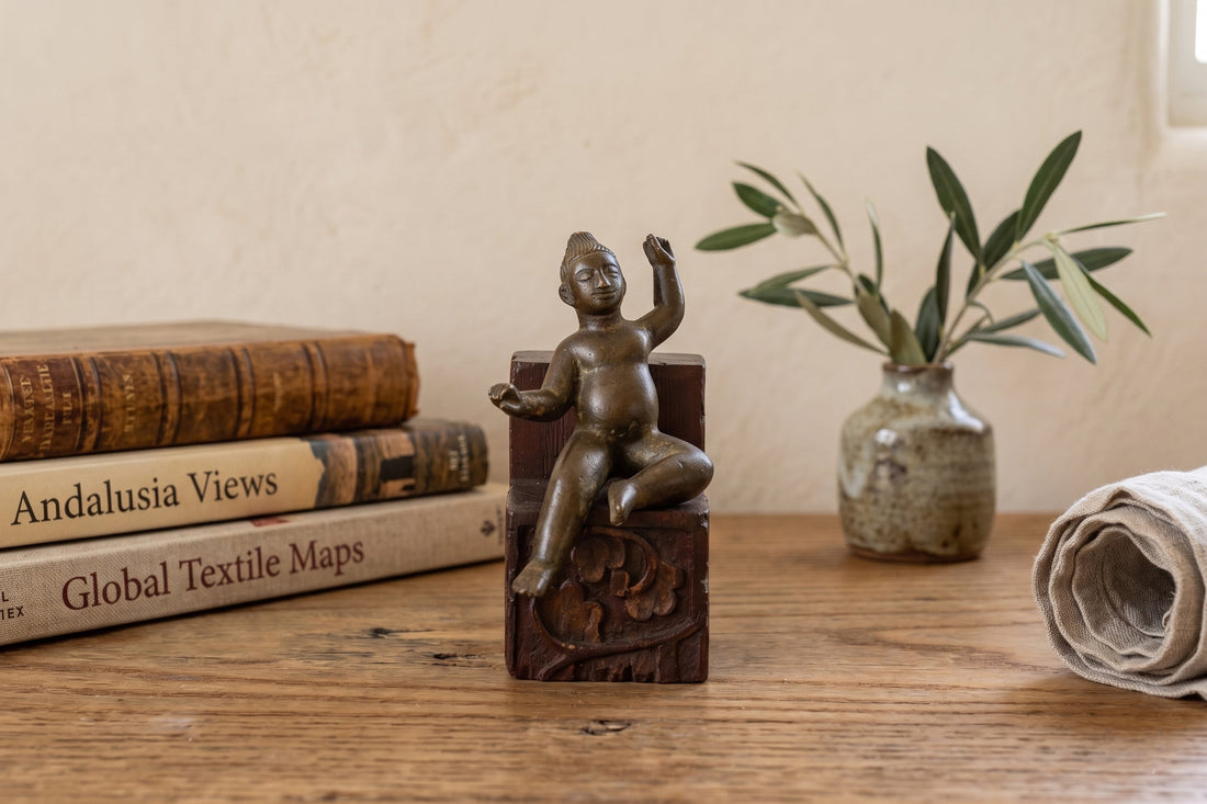 Antique Miniature Lost-Wax Bronze Balakrishna