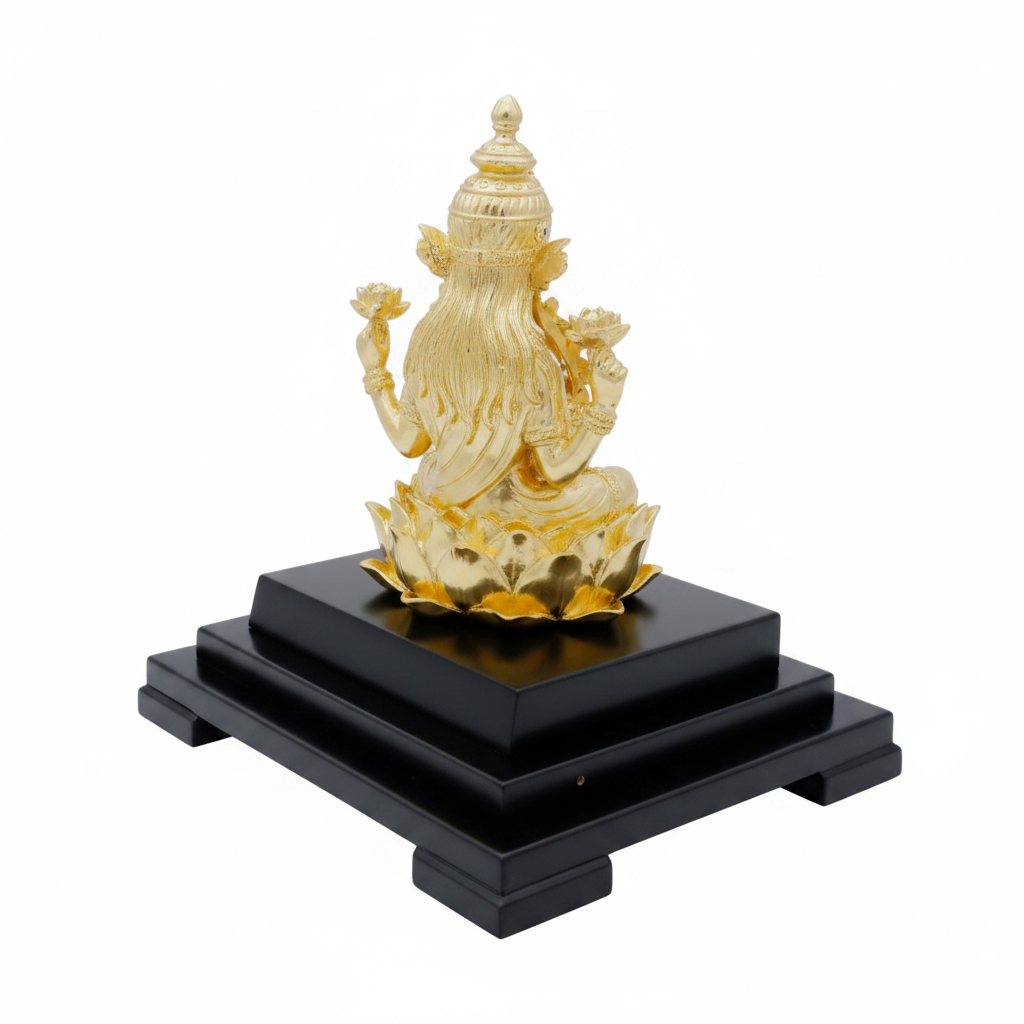 24K Gold Lakshmi Statue (8.7") - Laxmi Murti for Home Mandir, Diwali Pooja & Griha Pravesh Gift