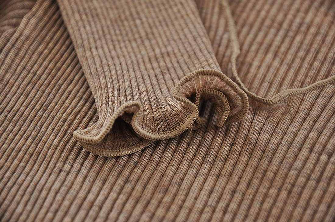 EGI Luxury Wool Silk V-Neck Long Sleeve Top. Proudly Made in Italy (1493)