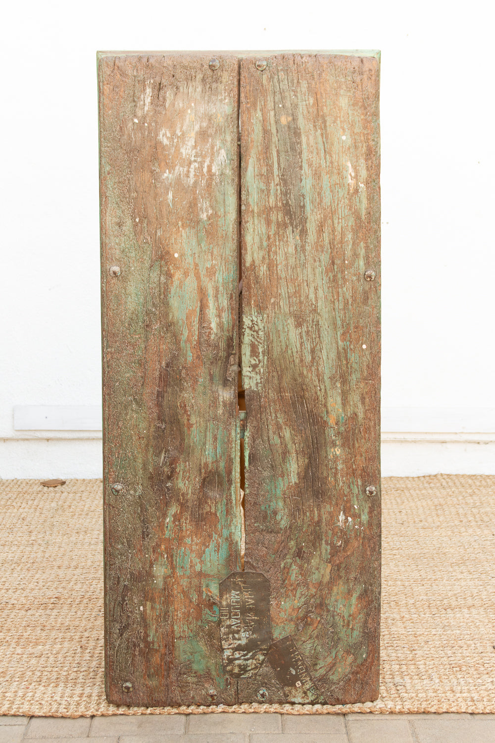 Antique Verdigris Teak Takhat Coffee Table