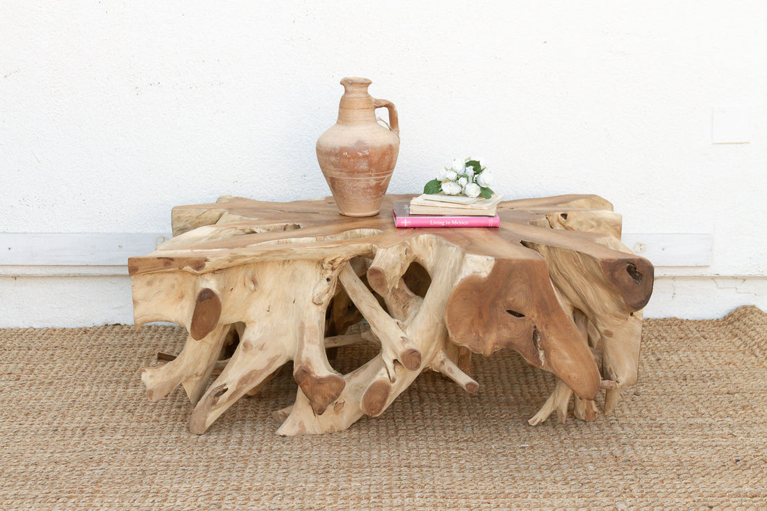 Sculptural Live Form Teak Root Coffee Table