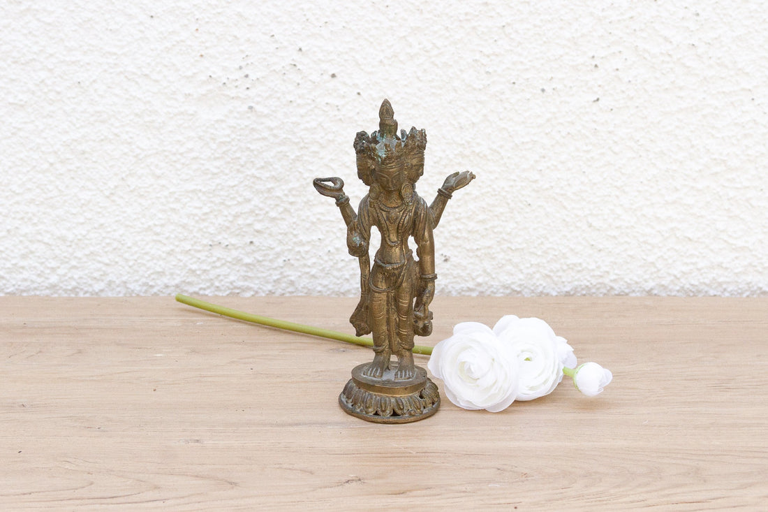 Petite Antique Nepalese Brahma Statue