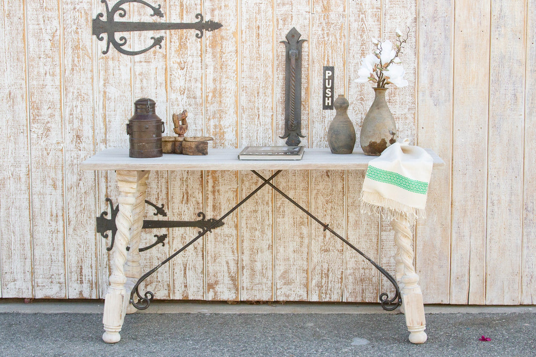 Indo-Portuguese Bleached Teak Writing Table