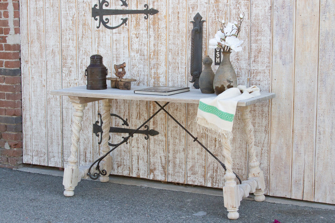 Indo-Portuguese Bleached Teak Writing Table