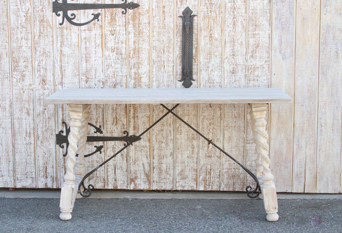 Indo-Portuguese Bleached Teak Writing Table