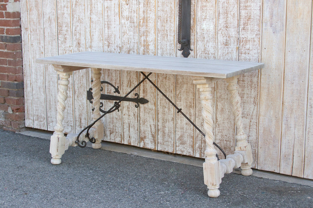 Indo-Portuguese Bleached Teak Writing Table