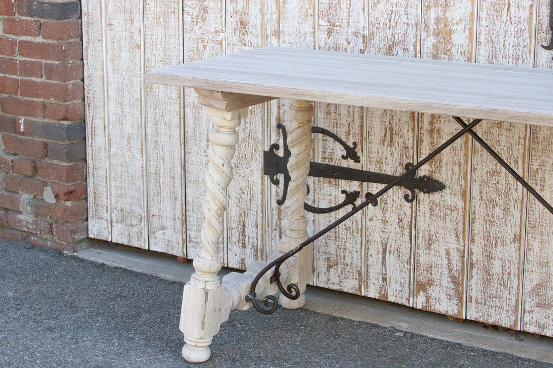Indo-Portuguese Bleached Teak Writing Table