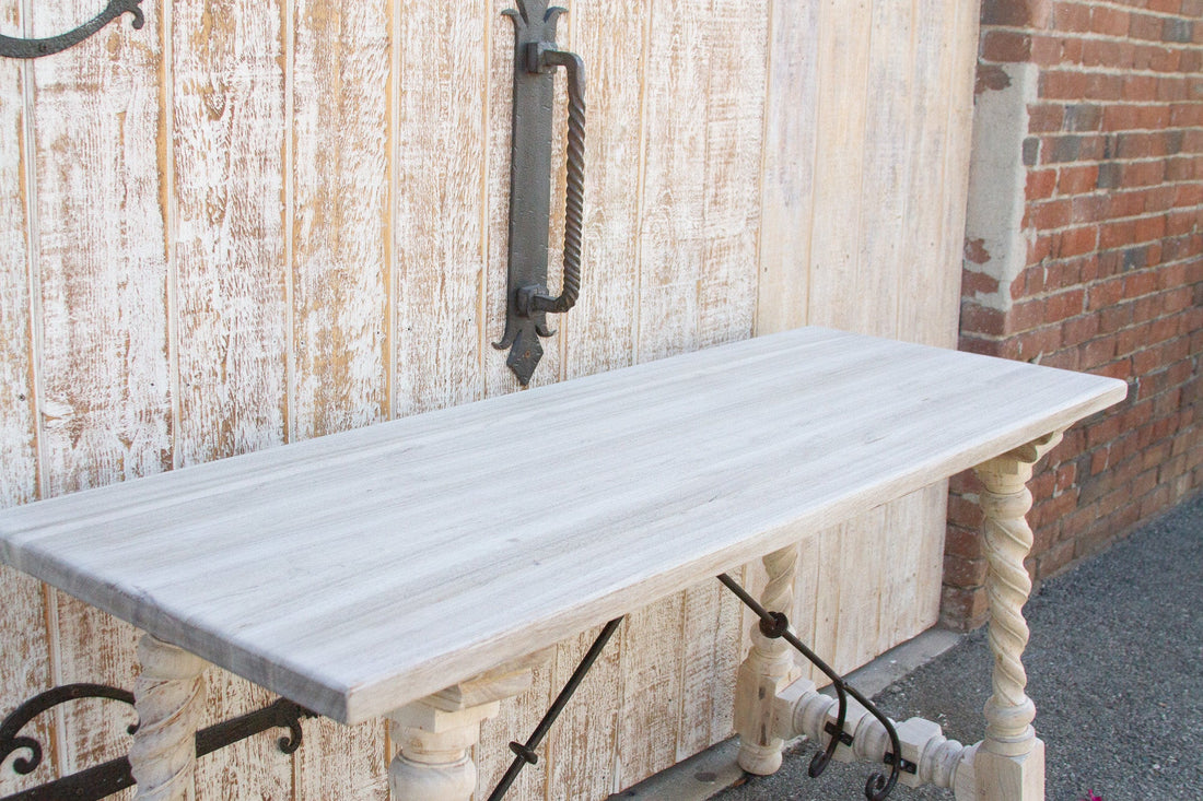 Indo-Portuguese Bleached Teak Writing Table