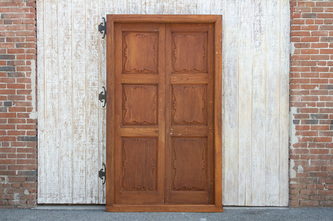 Antique British Colonial Teak Doors with Frame (Trade)