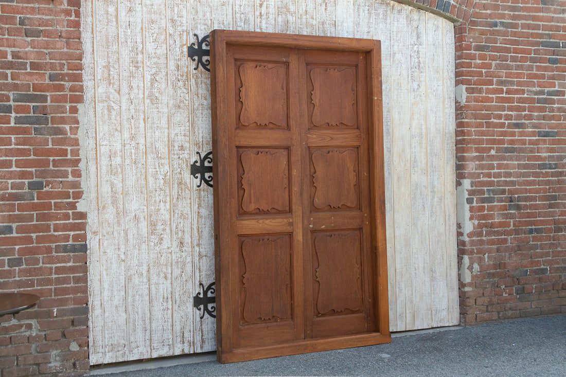 Antique British Colonial Teak Doors with Frame (Trade)
