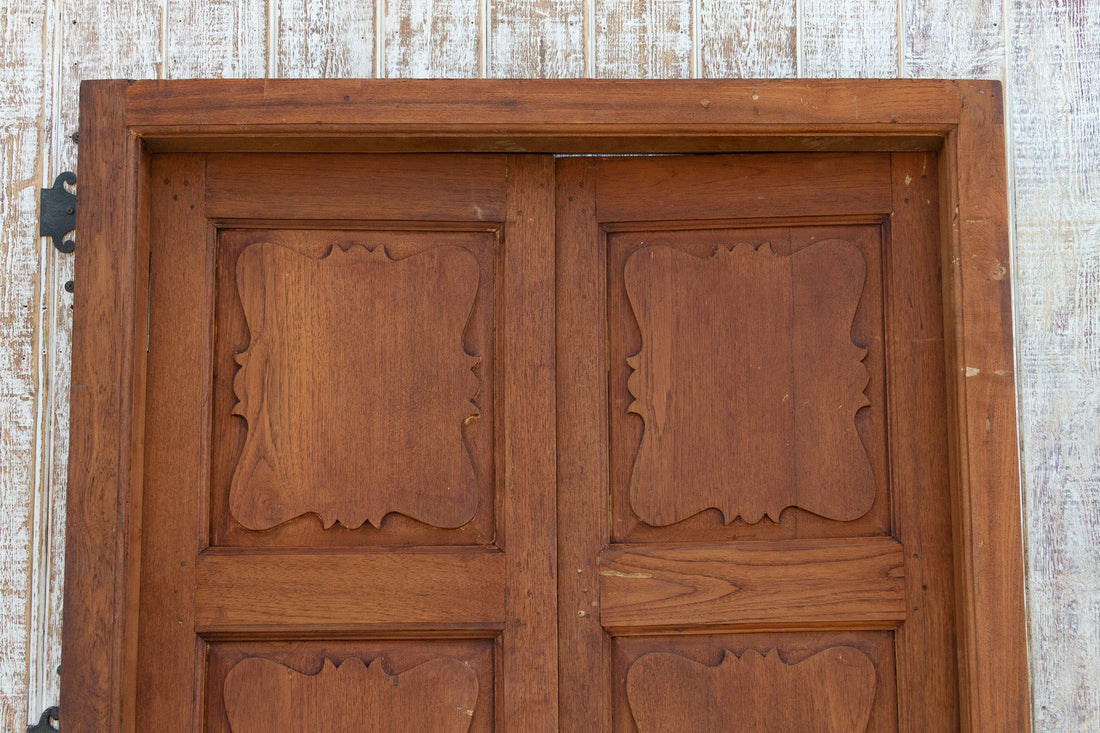 Antique British Colonial Teak Doors with Frame (Trade)