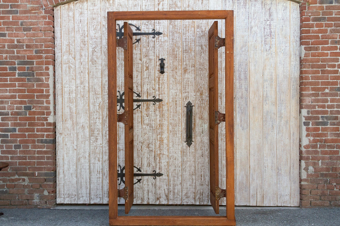 Antique British Colonial Teak Doors with Frame (Trade)