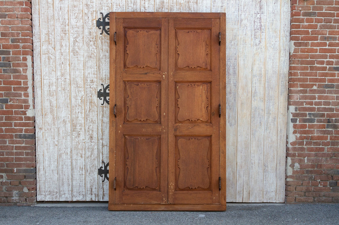 Antique British Colonial Teak Doors with Frame (Trade)