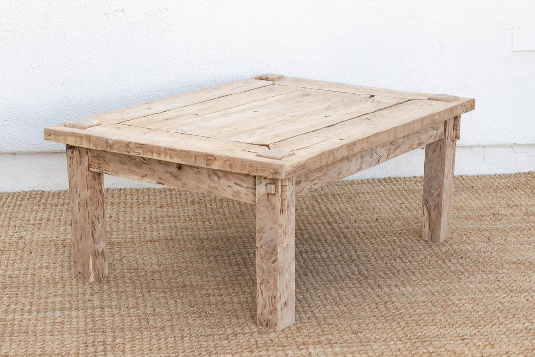 Rustic Sun Bleached Teak Coffee Table