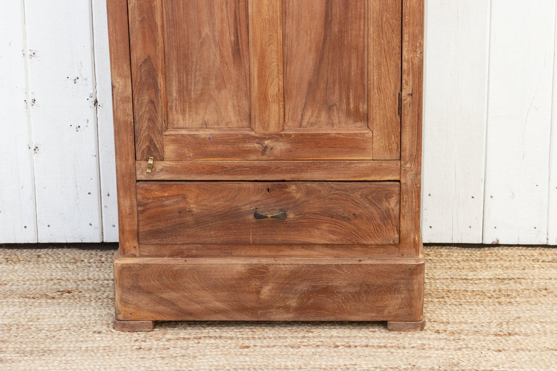 Slim Antique Teak Colonial Cabinet