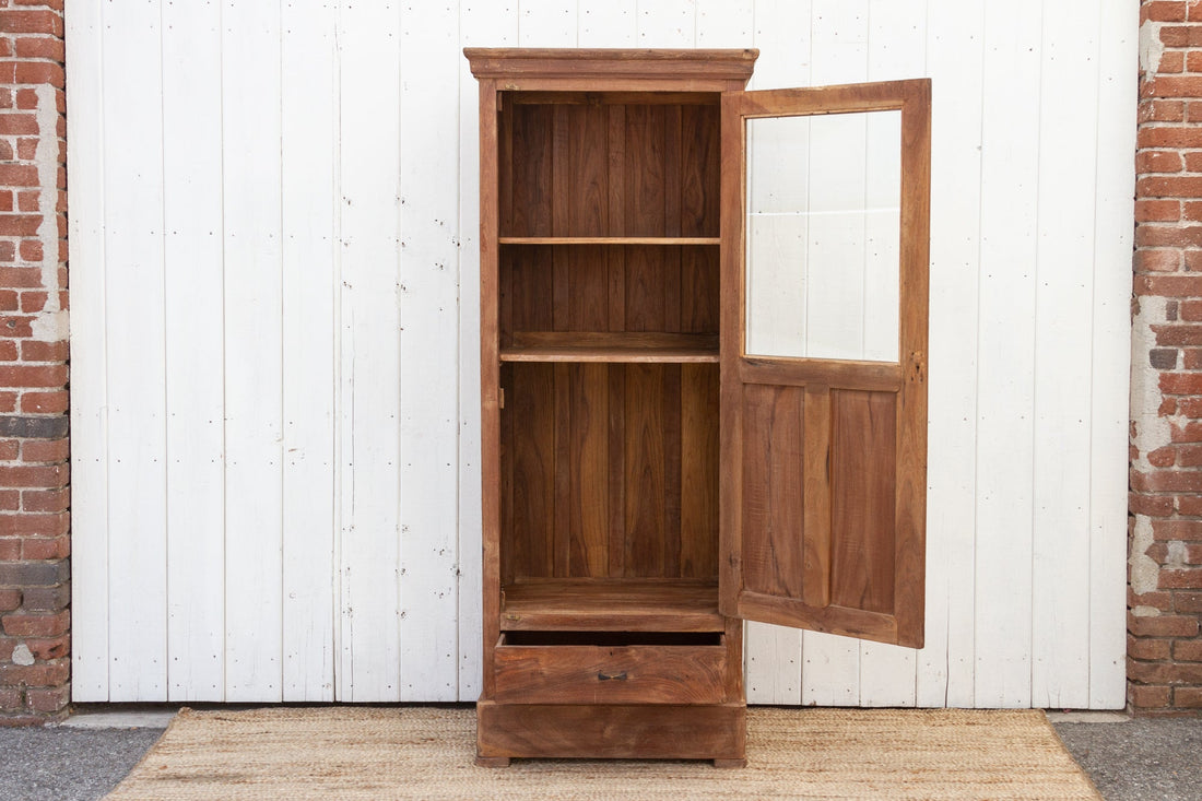 Slim Antique Teak Colonial Cabinet (Trade)