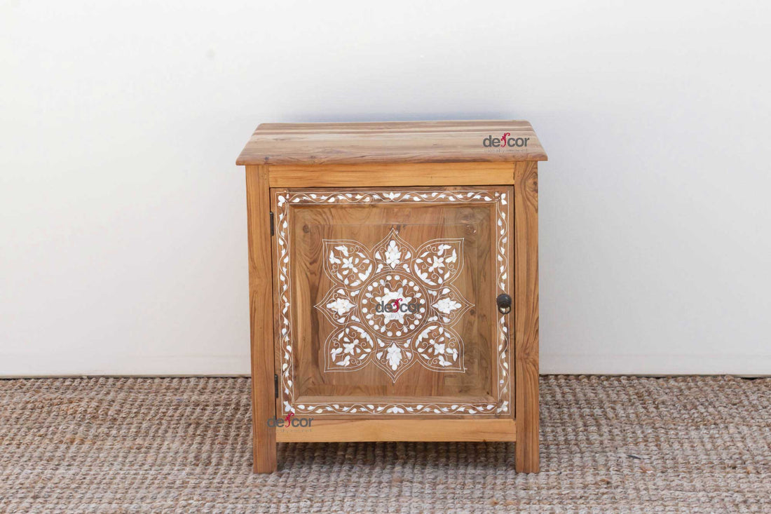 Reclaimed Teak Damascus Inlay Cabinet