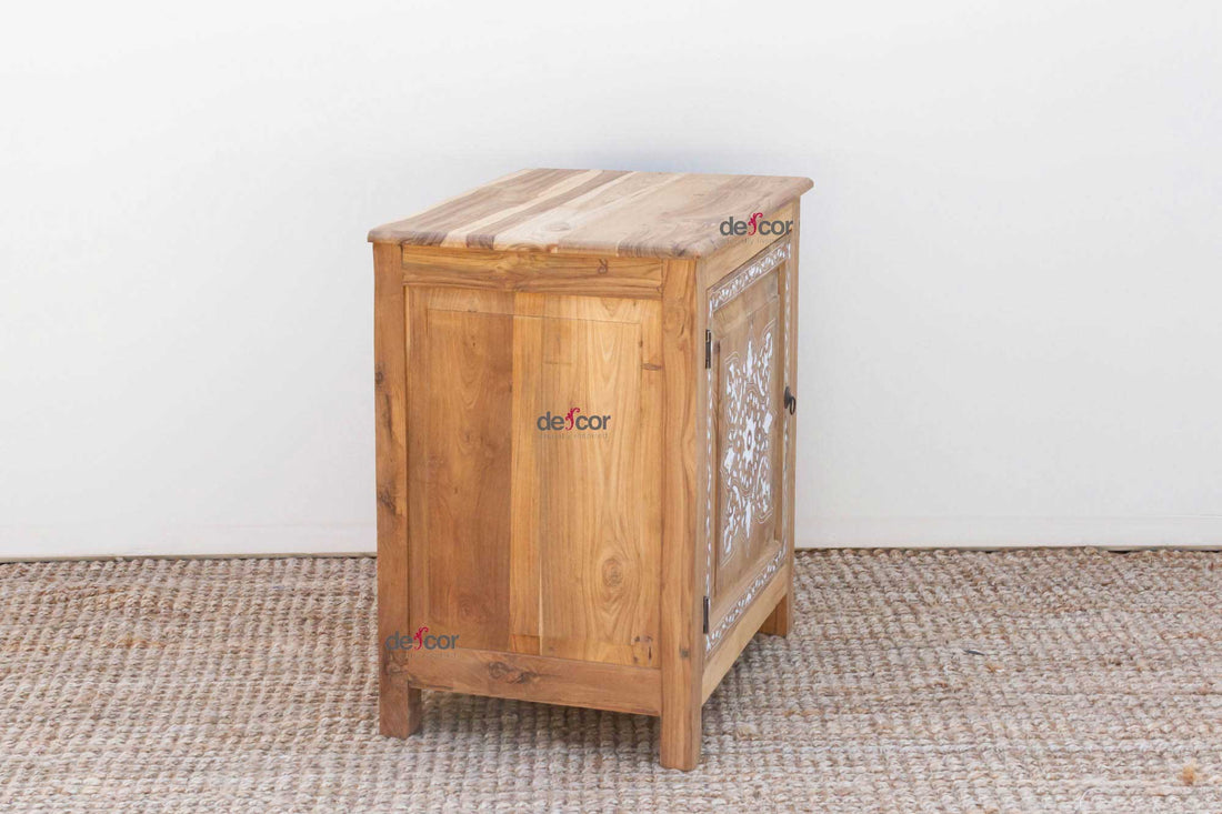 Reclaimed Teak Damascus Inlay Cabinet