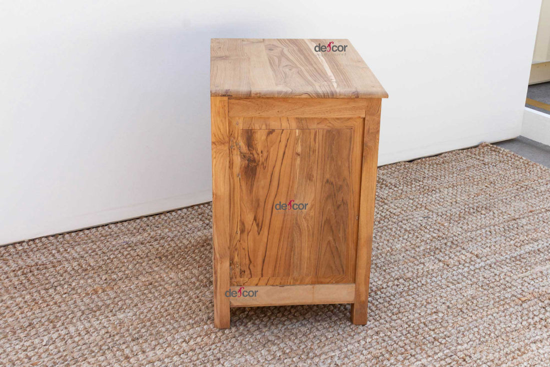 Reclaimed Teak Damascus Inlay Nightstand Cabinet
