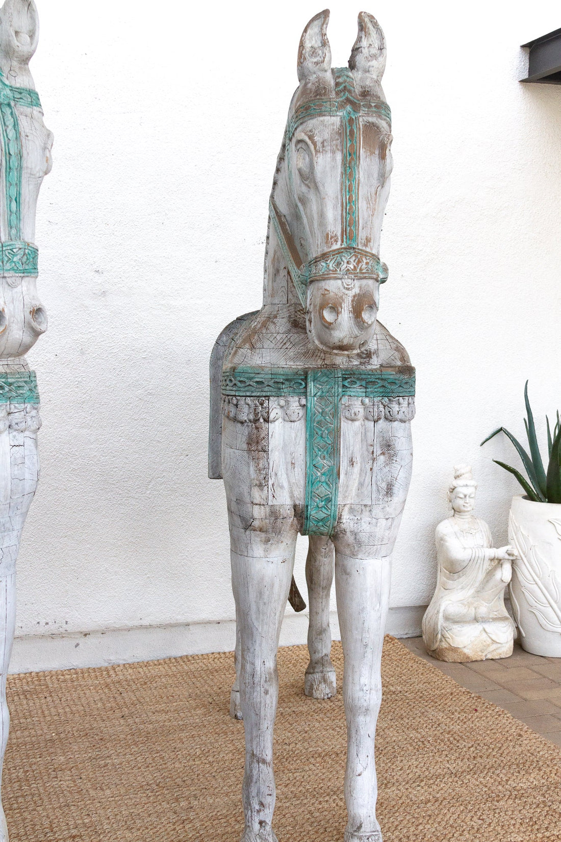 The Rajasthani Guardians, Pair of Indian Ceremonial Wood Horses