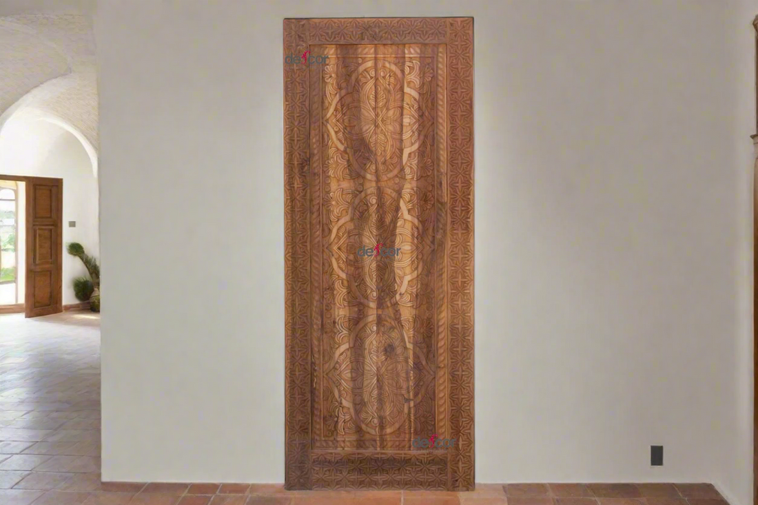 Hand-carved Reclaimed Teak Moorish Medallion Door