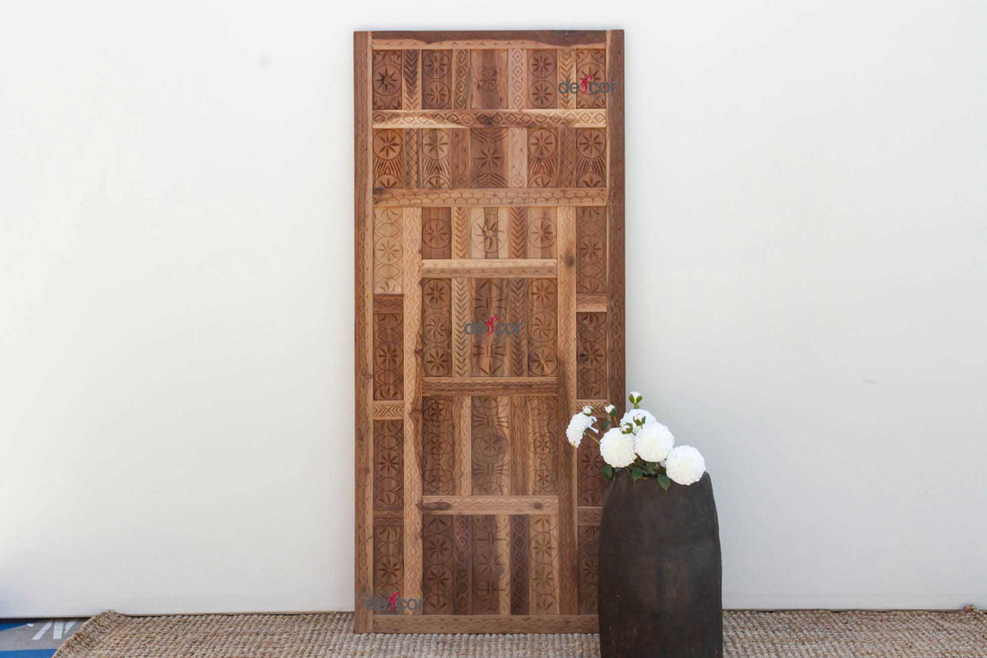 Reclaimed Teak Folk Carving Spanish Colonial Door