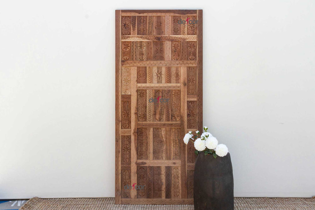 Reclaimed Teak Folk Carving Spanish Colonial Door