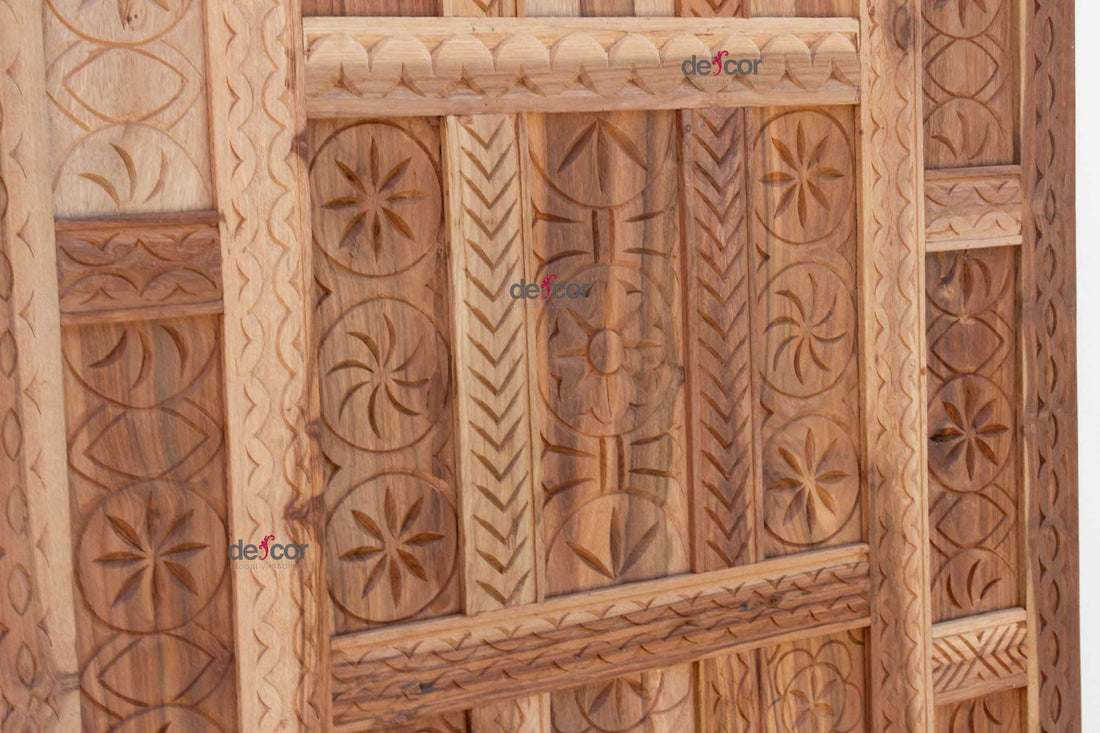 Reclaimed Teak Folk Carving Spanish Colonial Door