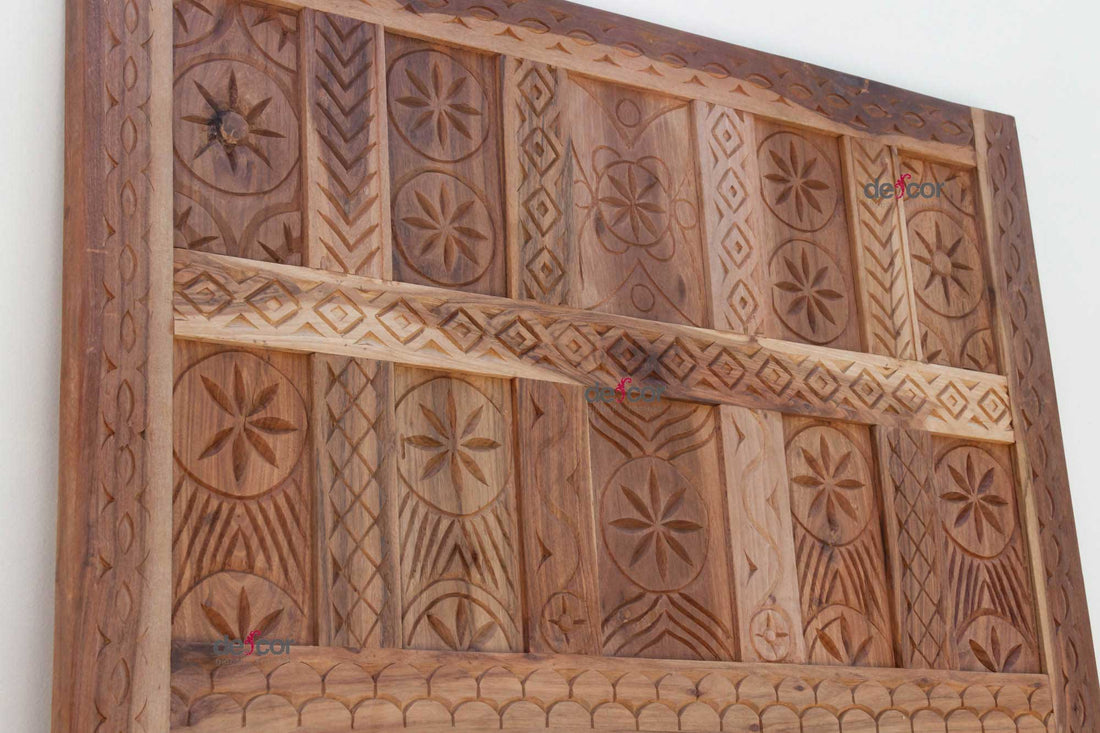 Reclaimed Teak Folk Carving Spanish Colonial Door