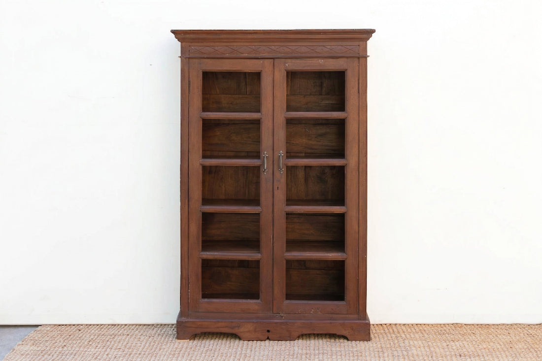 Elegant Early 20th Century Teak Bookcase