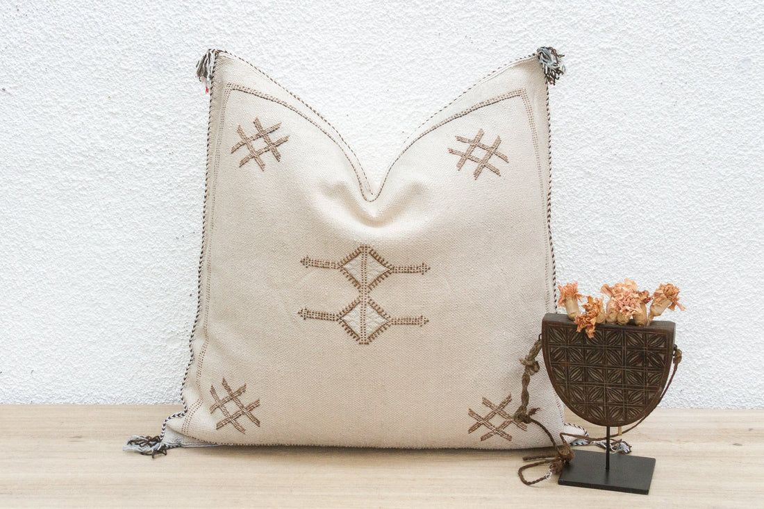 Oasis Linen Large Silk Rug Pillow