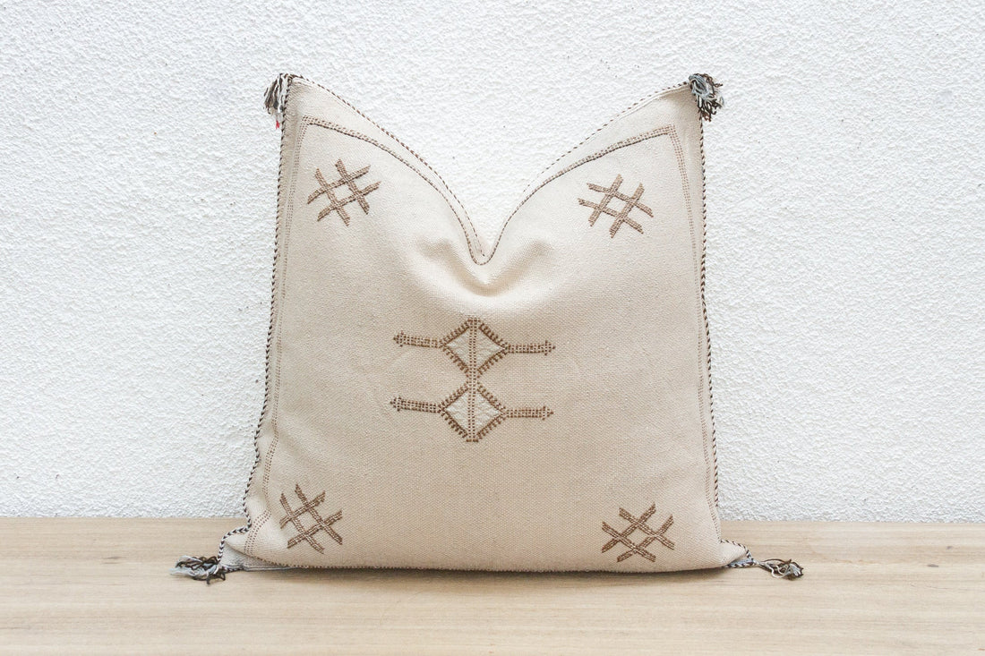 Oasis Linen Large Silk Rug Pillow