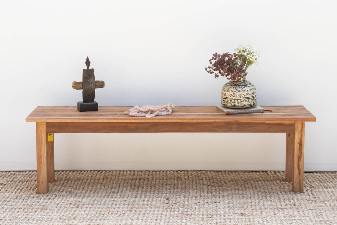 Rustic Modern Reclaimed Teak Bench