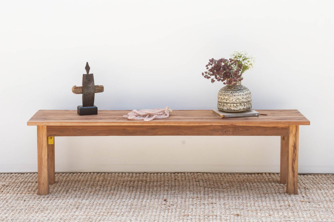 Rustic Modern Reclaimed Teak Bench