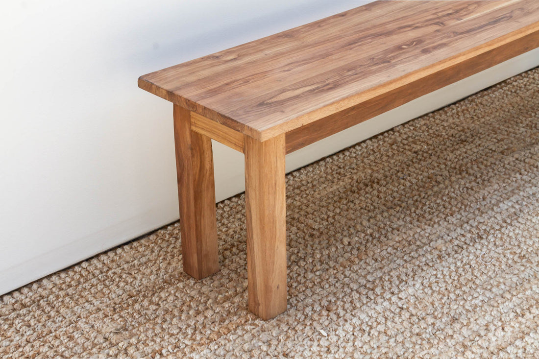 Rustic Modern Reclaimed Teak Bench