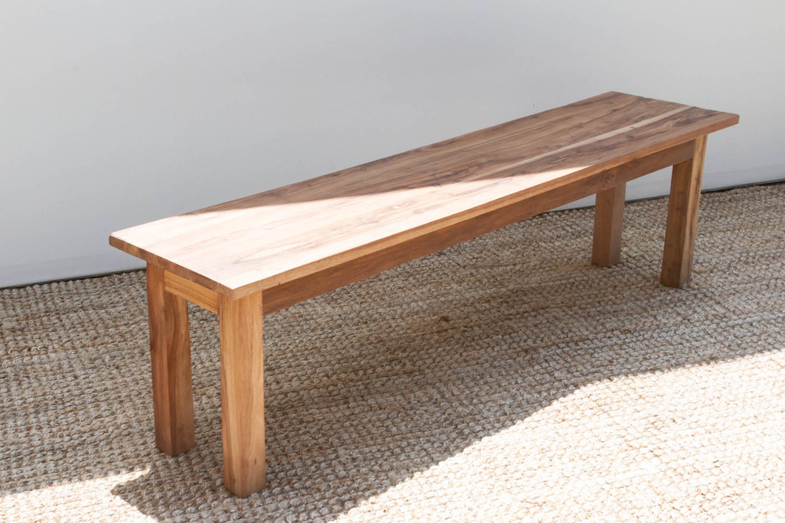 Rustic Modern Reclaimed Teak Bench