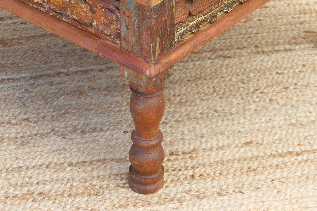 Rana Carved Square Teak Table