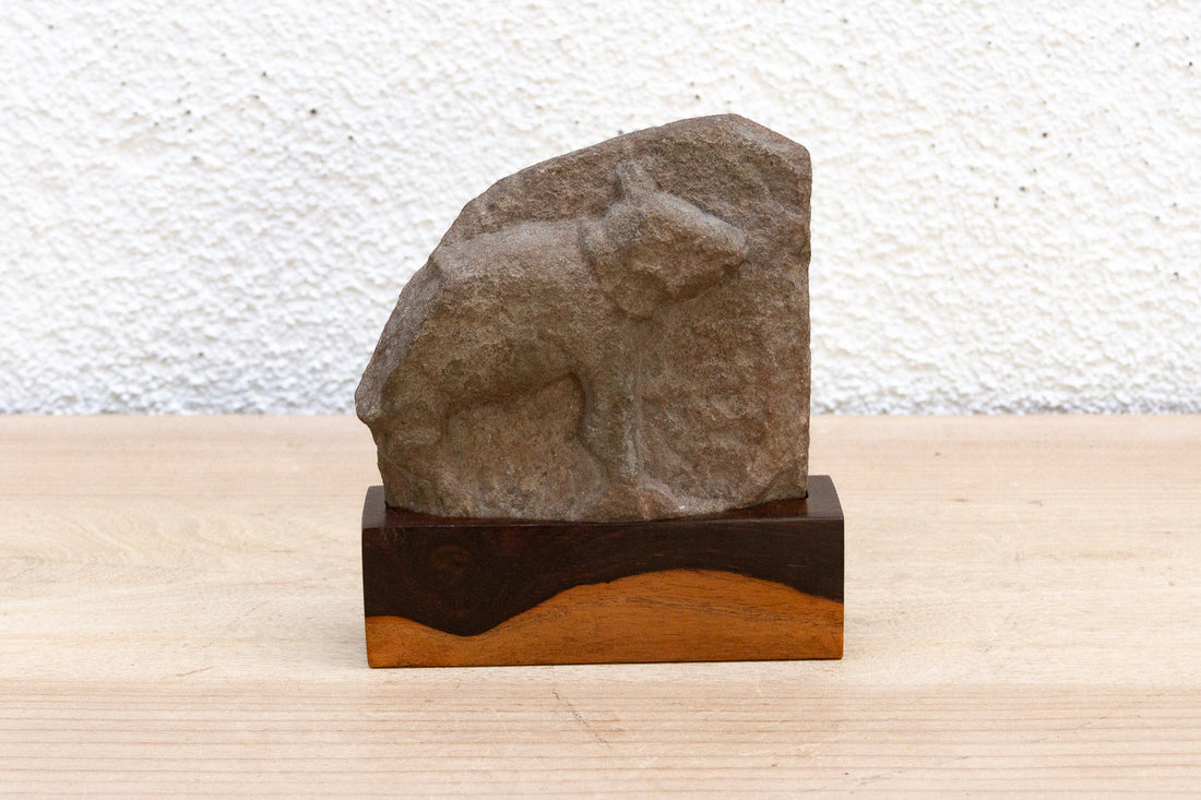 The Sacred Bull, Antique Indian Stone Sculpture