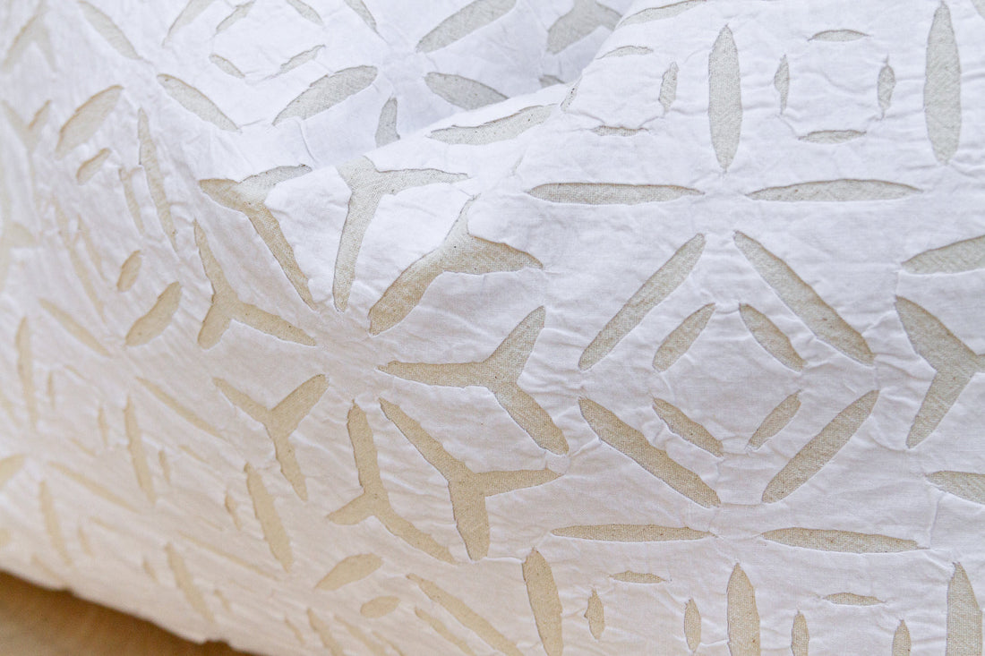 Moonlit Linen Lumbar Applique Pillow Cover
