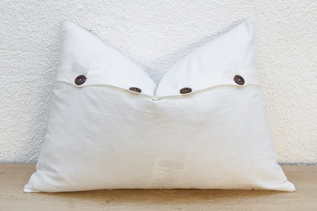 Moonlit Linen Lumbar Applique Pillow Cover