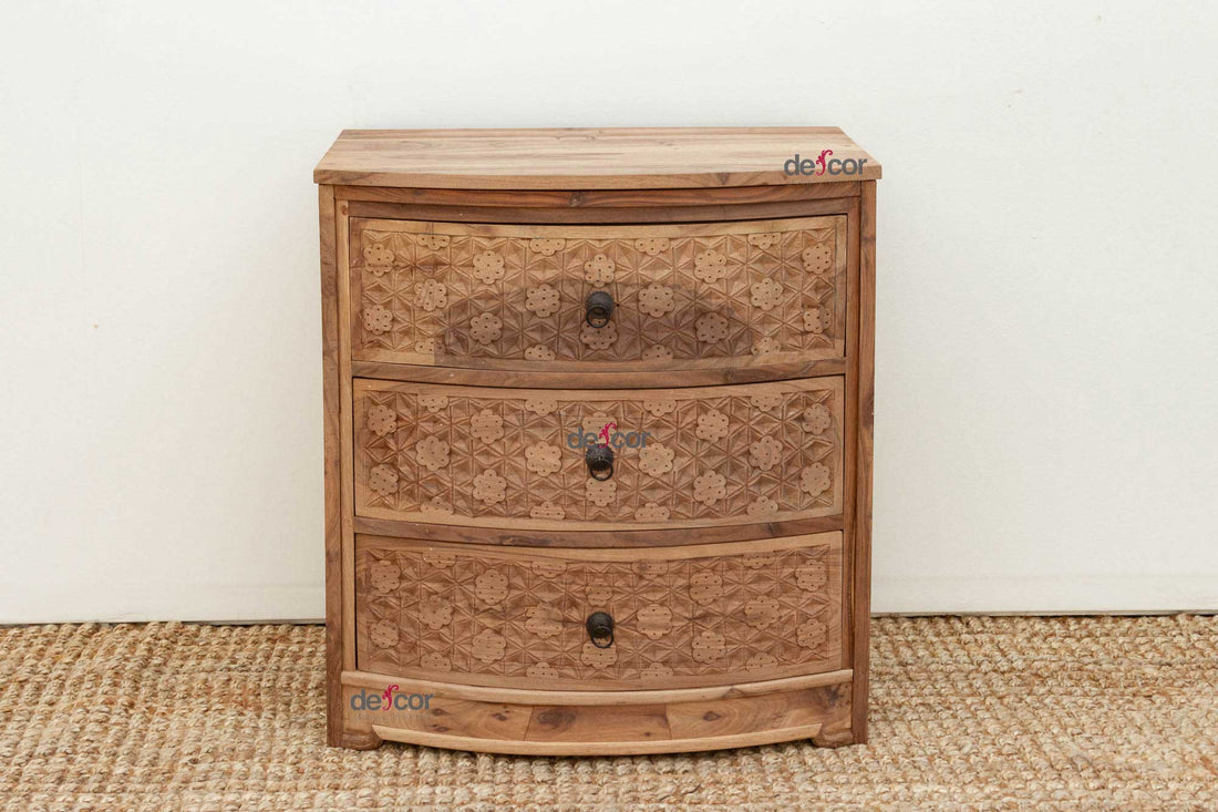 Small Reclaimed Teak Carved Dresser