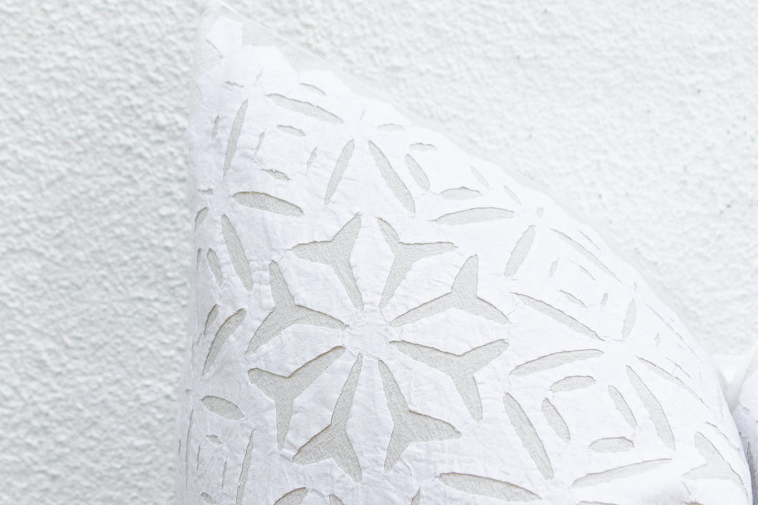 Warm Linen Euro Applique Pillow Cover