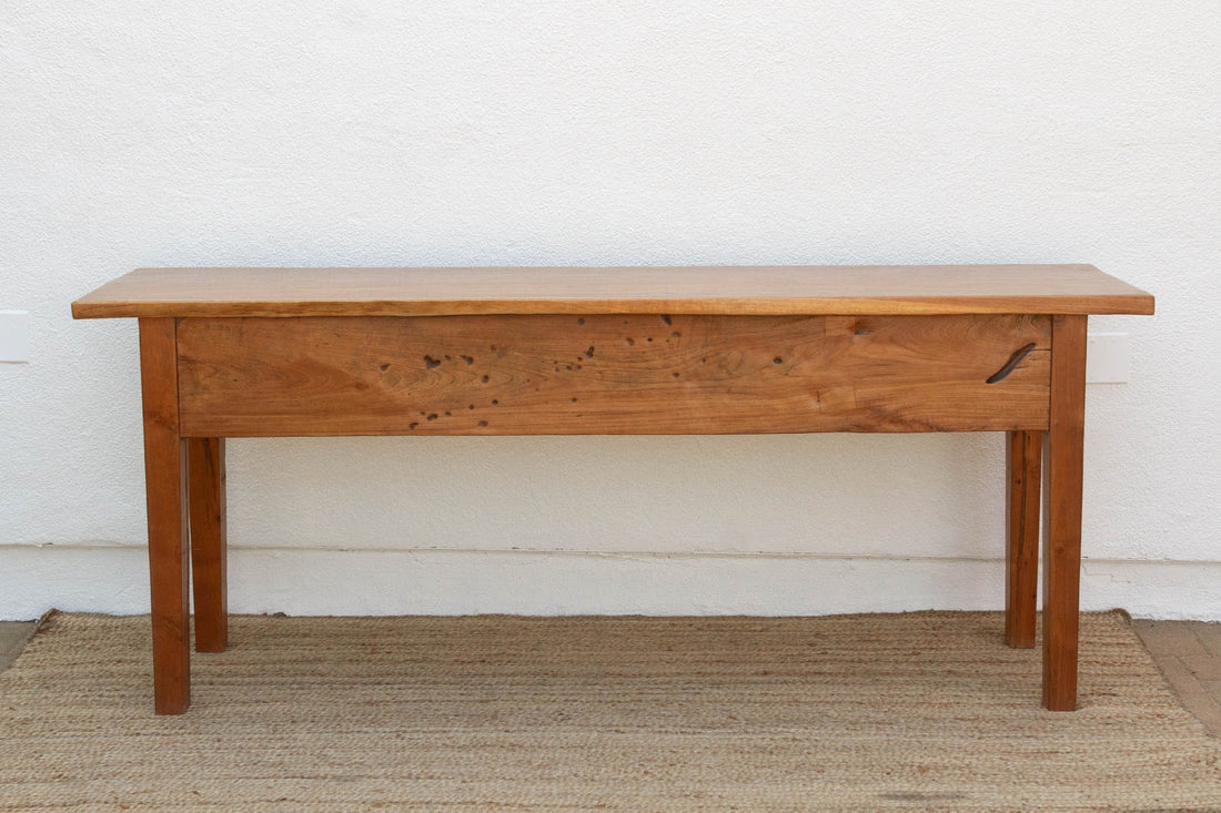 Beautifully Carved Single Slab Top Teak Console