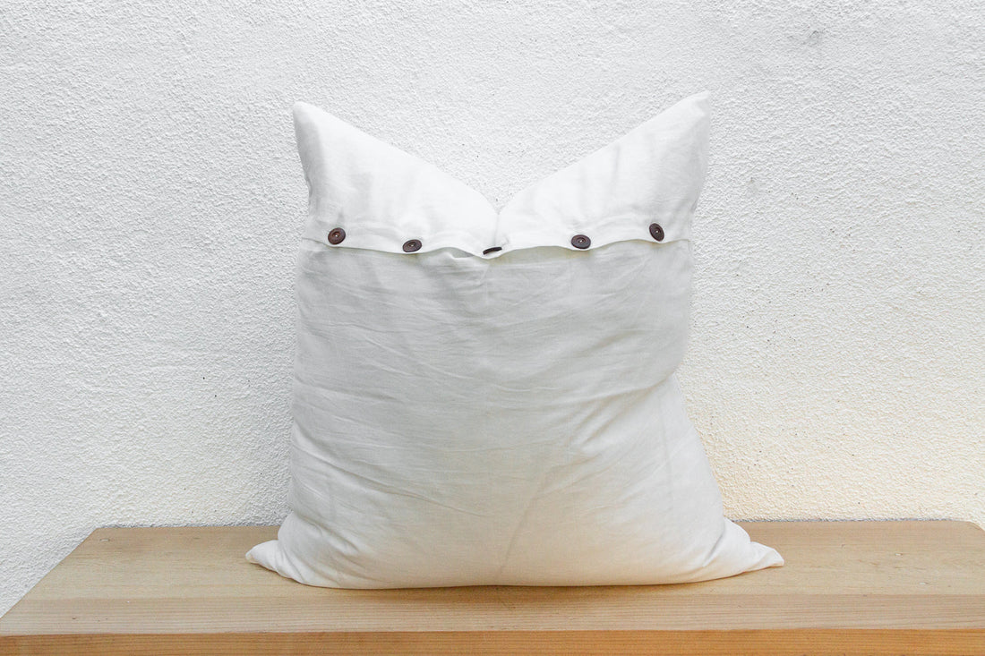 Linen Horizon Large Applique Pillow Cover