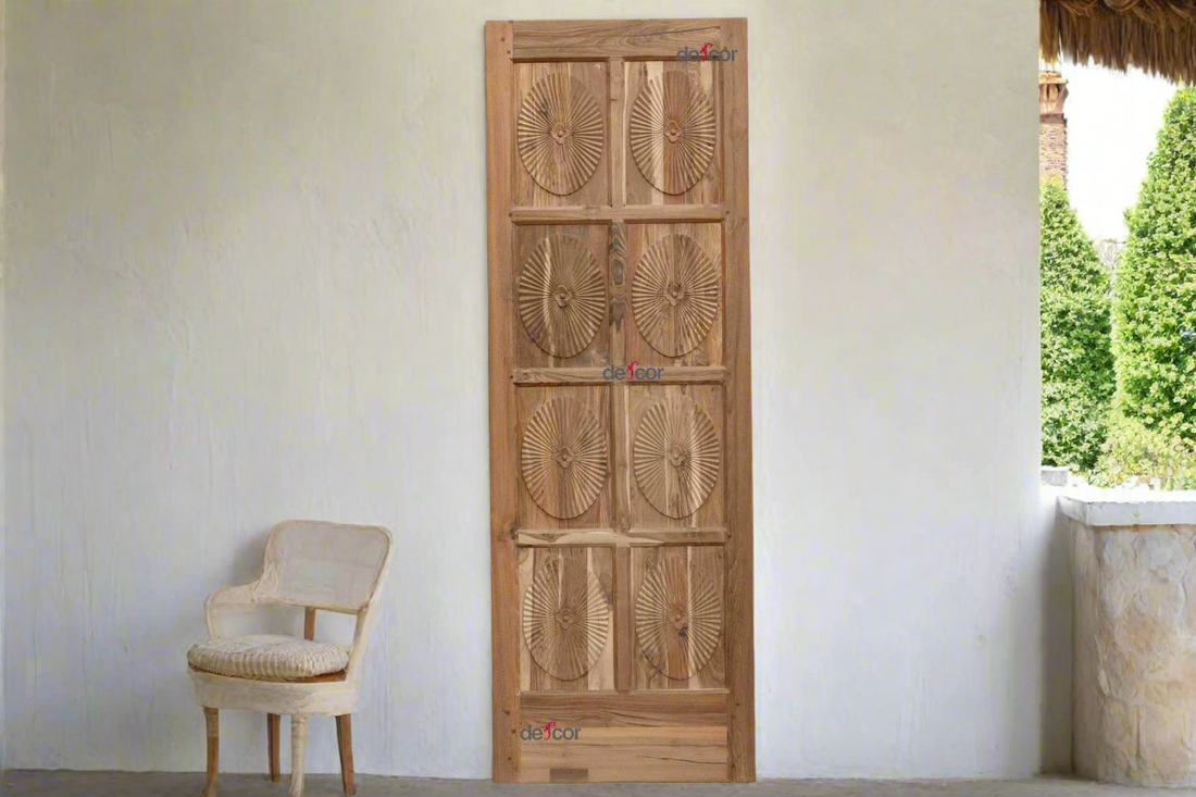 Handcarved Teak Indo-Portuguese Tall Door