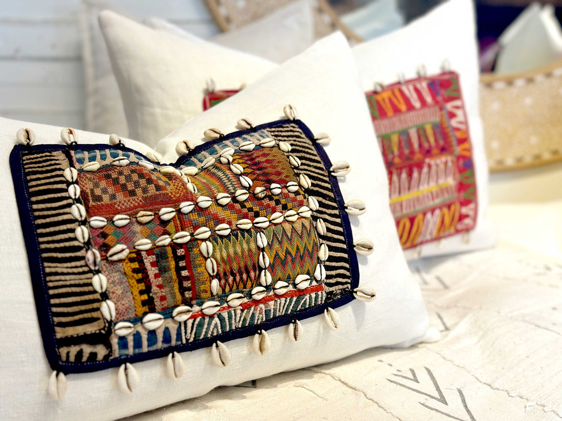 Diamond Himalayas Tribal Antique Linen Pillow
