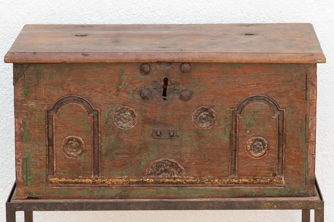 19th Century Teak Cash Box End Table