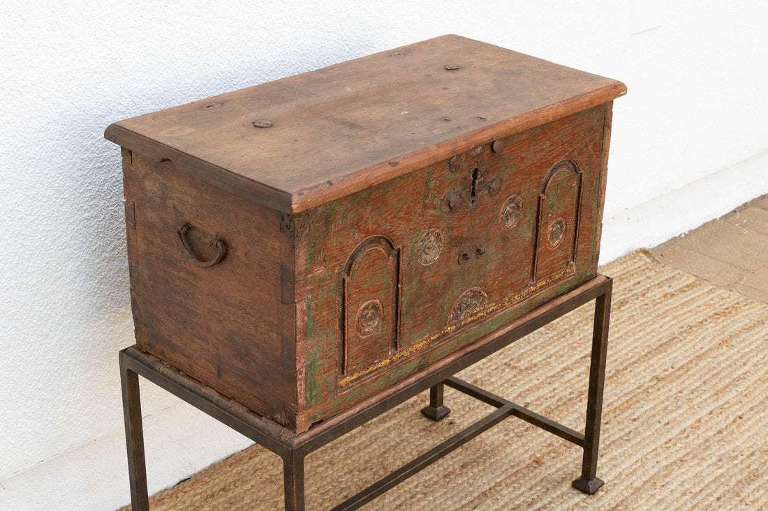 19th Century Teak Cash Box End Table