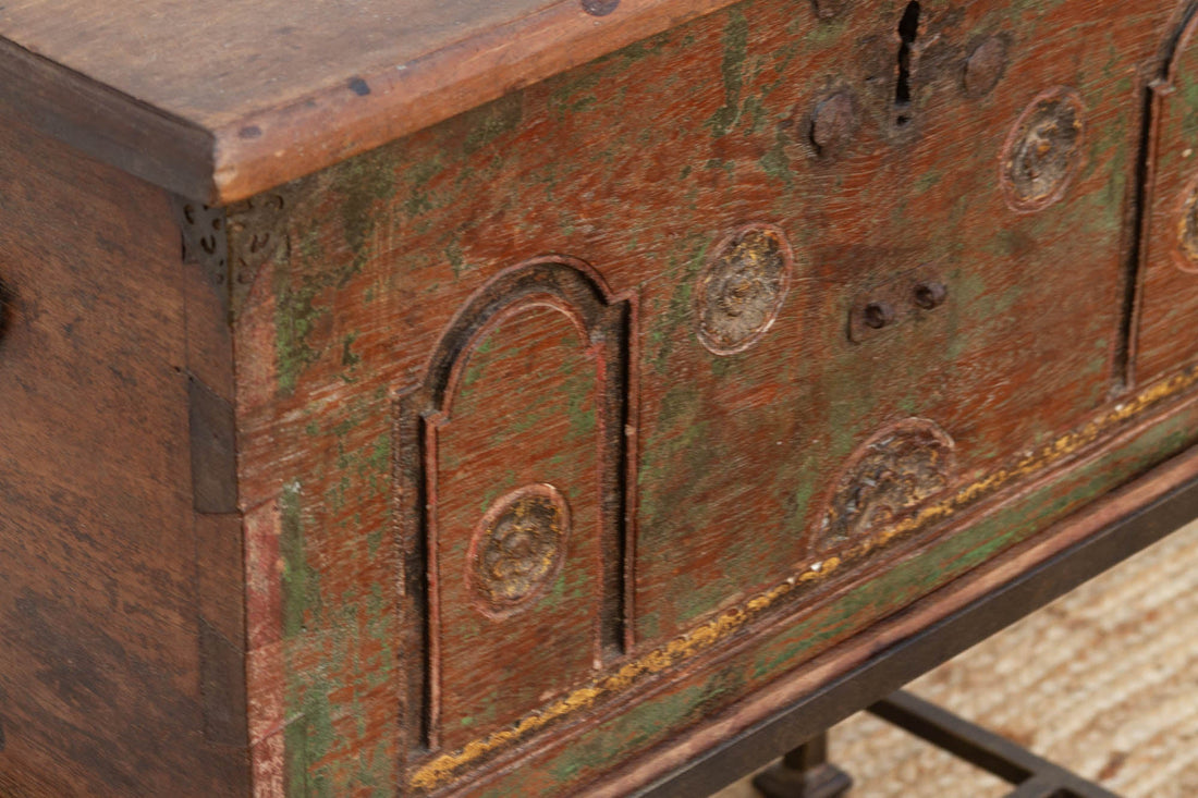 19th Century Teak Cash Box End Table